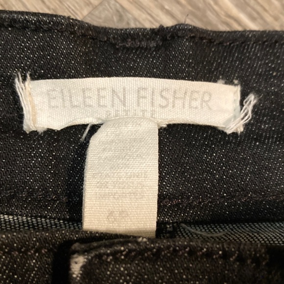 Eileen Fisher Organic Cotton Blend Cropped Black Jeans - Picture 3 of 4